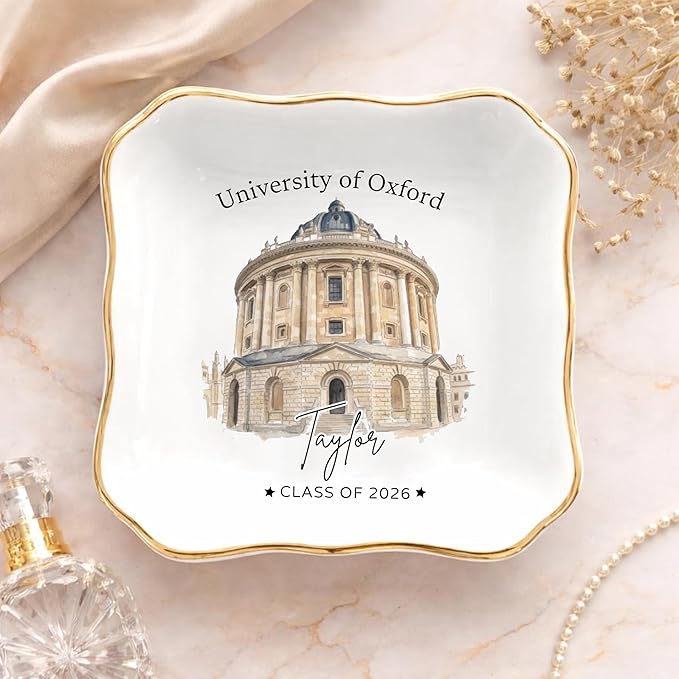 LOVELYPOD Personalized Graduation Photo Trinket Tray, Personalized College Ring by LOVELYPOD