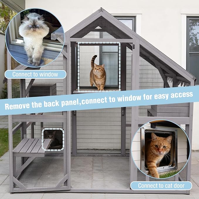 Large Catio Outdoor Cat Enclosure, 74’’ Cat House - Image 2