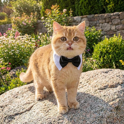2PCS Dog Cat Tuxedo Collar, Cat Wedding Bowtie, Adjustable Formal Pet Necktie - Image 6