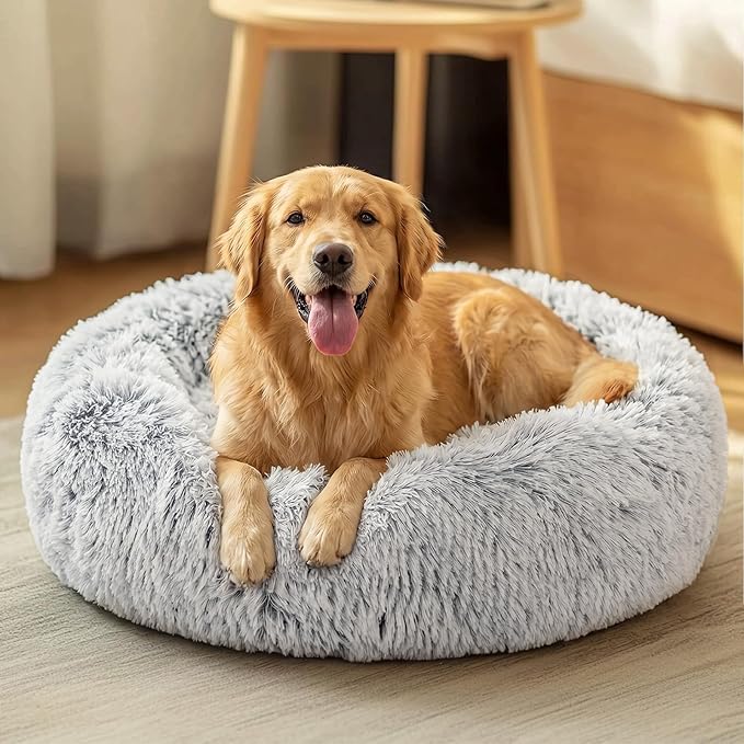 JOLLYVOGUE Dog Beds Large Sized Dog, 36 inches Calming Soft Anti-Anxiety Donut by JOLLYVOGUE