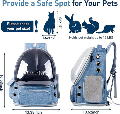 Cat Backpack Carrier with Large Space Bubble Window, Airline Approved - Image 2
