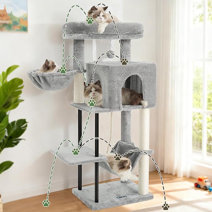 Gitelsnour Cat Tree, Cat Tower for Indoor Cats, 43.3 inch Cat Tree Tower - Image 6