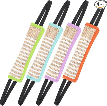 Kacctyen 4 Pcs Dog Tug Toys, Jute Pillow Pull Toy by Kacctyen