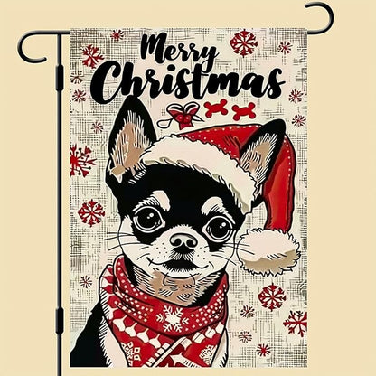 BlissYard Merry Christmas Dog Garden Flag 12x18 Inch Double Sided Holiday Dog - Image 2