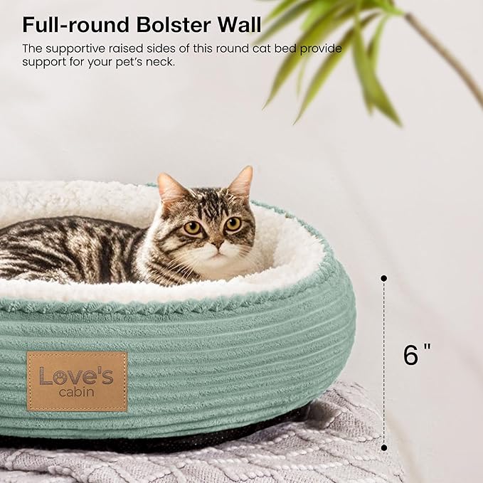 Love's cabin Round Donut Cat and Dog Cushion Bed, 20in Pet Bed - Image 5