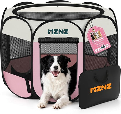 Dog Playpen, Portable Puppy Pet Crate Indoors by MZNZ