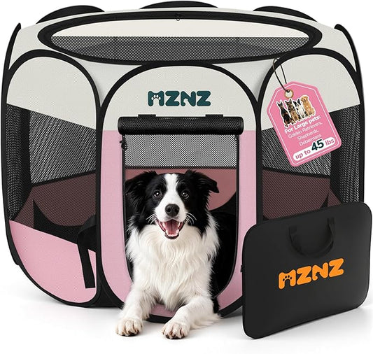 Dog Playpen, Portable Puppy Pet Crate Indoors by MZNZ