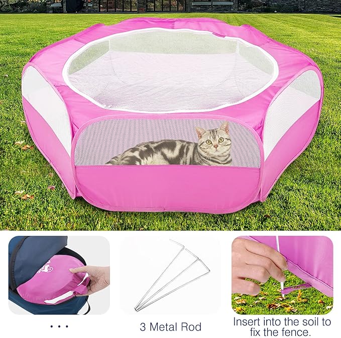 Pawaboo Small Animals Playpen, Waterproof Small Pet Cage Tent - Image 5
