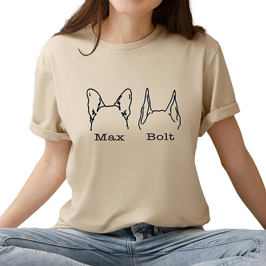 Custom Dog Mom Shirt Personalized Dog Ears Sweatshirt by CustomUnique