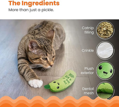 Catstages Crunchy Pickle Kicker Cat Toy – Plush Crinkle Toy - Image 6