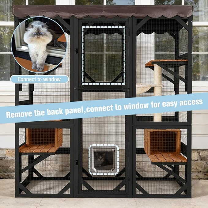 70.1’’ Large Catio Outdoor Cat Enclosure, Weatherproof Walk-in Cat Cage - Image 2