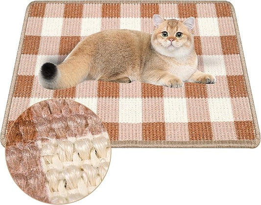 Cat Scratcher Mat, Natural Sisal Cat Scratch Pad, 23.6x15.7 Inch Horizontal Cat by LESISSMER