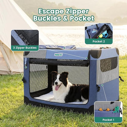 Gardner Pet 36 Inch Folding Soft Dog Crate -3 Door Collapsible Dog Crate - Image 5