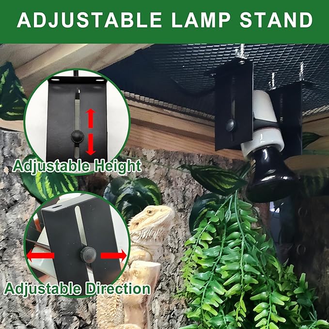 Reptile Light Fixture, Reptile Terrarium Heat Lamps Holder Bracket - Image 3
