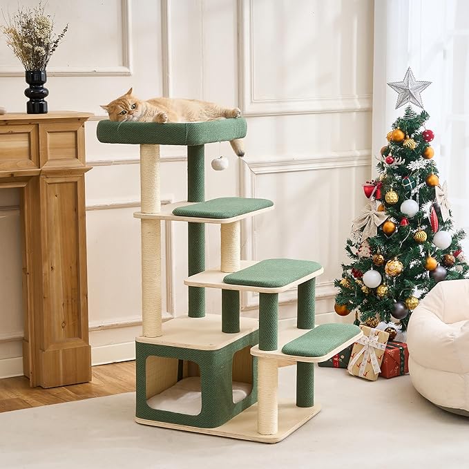 Modern Wood Cat Tree Tower for Large Cats - Image 4