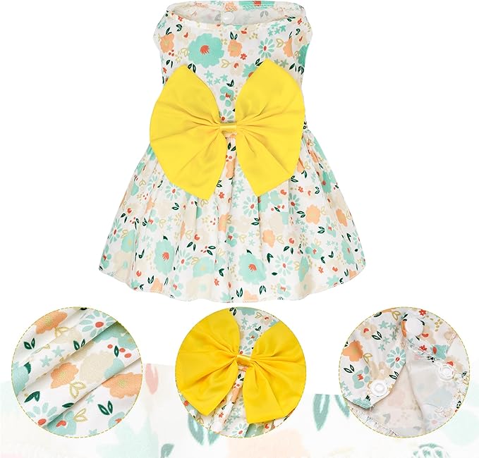 choyaxo Floral Dog Dress Cute Dog Skirt Pet Dress Summer Pet Clothes - Image 4