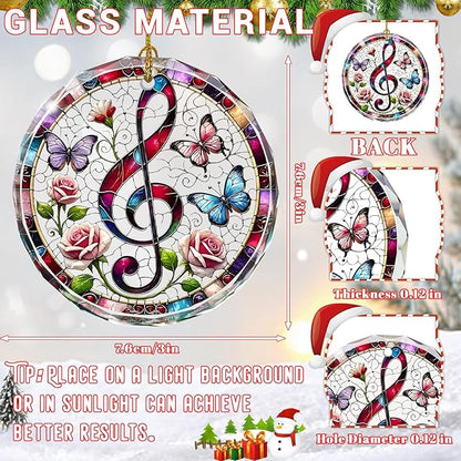 Musical Note Stained Glass Ornament, Christmas Ornament, Christmas Decorations - Image 2