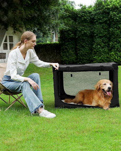 Veraste 30" L x 21" W x 21" H Collapsible Travel Dog Crate, Portable Soft Dog - Image 4