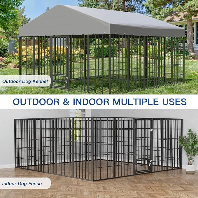 10X10X6.25 FT Large Outdoor Dog Kennel, Dogs Run Enclosure - Image 6