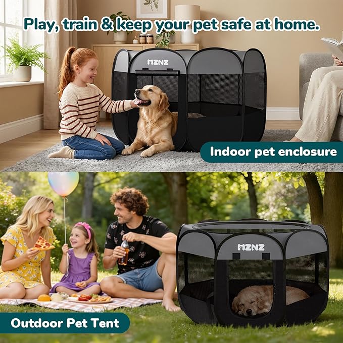 Dog Playpen, Portable Puppy Pet Crate Indoors - Image 5