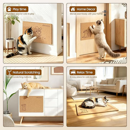 Natural Cork Cat Scratcher Art 3pcs-Cat Scratching-Cat Scratch Mats-Art - Image 6