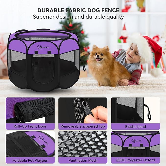 Siedihit Dog Playpen, Puppy Pet Playpen, Dog Crate Tent Cage Indoor/Outdoor - Image 4