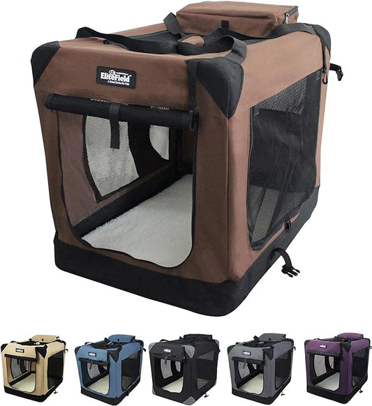 EliteField 3-Door Folding Soft Dog Crate by EliteField