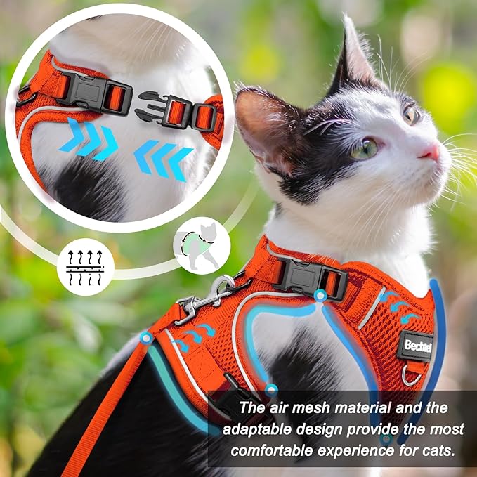 Cat Harness and Leash for Walking, 3 in 1 Adjustable Breathable Soft, Cat - Image 4