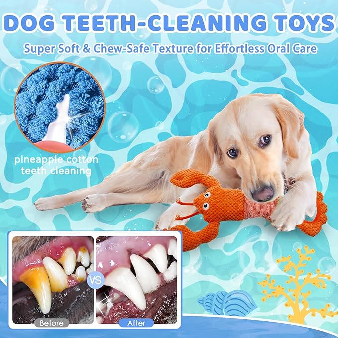 YZHDUXIU Tug of War Dog Toy, Squeaky Dog Toys Interactive Lobster Puppy Toys - Image 6