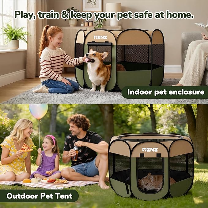 Dog Playpen, Portable Puppy Pet Crate Indoors - Image 5