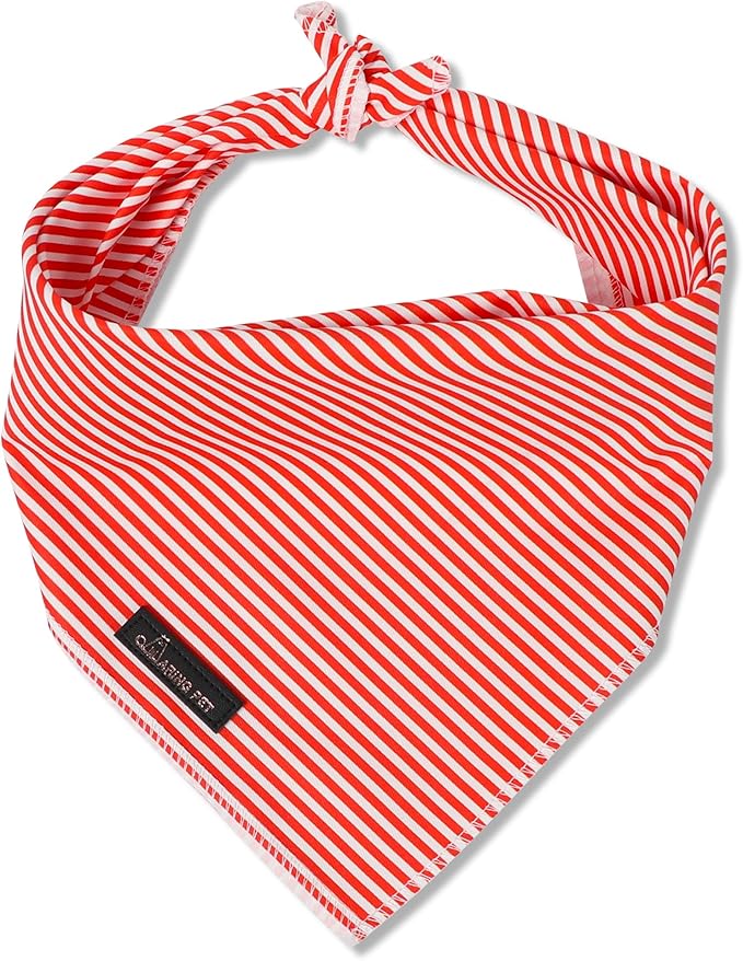 ARING PET Stripe Dog Bandanas, Cute Red Pet Bandana Scarf Triangle Bib by ARINGPET