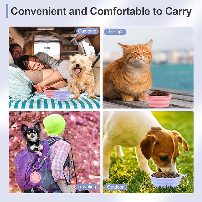 Kytely Collapsible Dog Bowls for Travel, Foldable Pet Food Bowl - Image 5