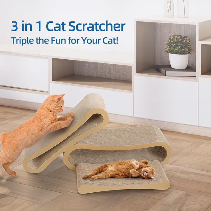 3 in 1 Cat Scratcher Cardboard, Cat Scratching Board Furniture Protector - Image 4
