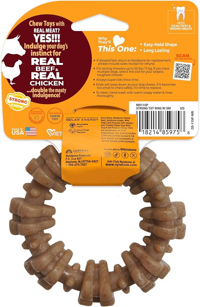 Nylabone Strong Chew Textured Ring Dog Toy Made - Image 9