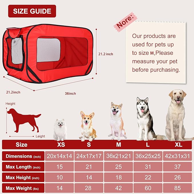 36 Inch Foldable Dog Kennel for Large Dogs, Portable Waterproof Pop-Up Pet Crate - Image 7