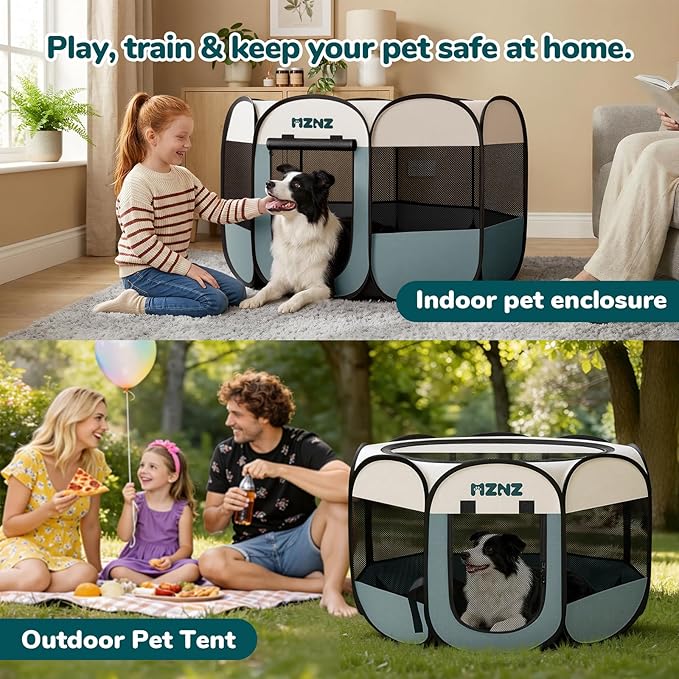 Dog Playpen, Portable Puppy Pet Crate Indoors - Image 5
