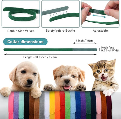 GAMUDA 20 Newborn Puppy Collars – Super Soft Double Velvet Whelping Puppy - Image 5