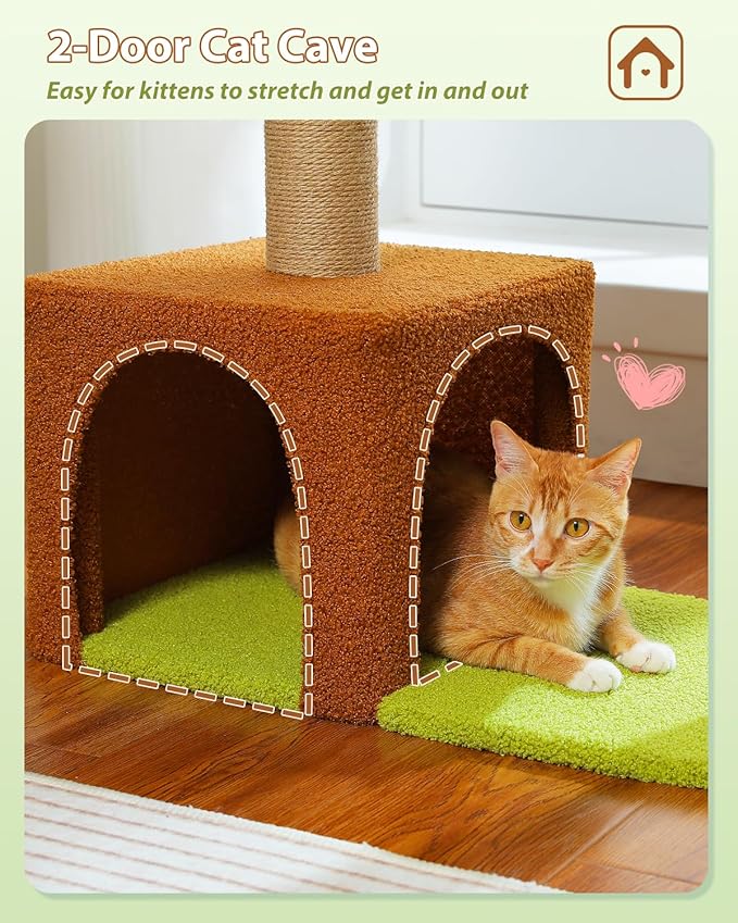 MUTTROS Flower Cat Tree with Sisal Scratching Posts, Cat Condo with Removable - Image 5