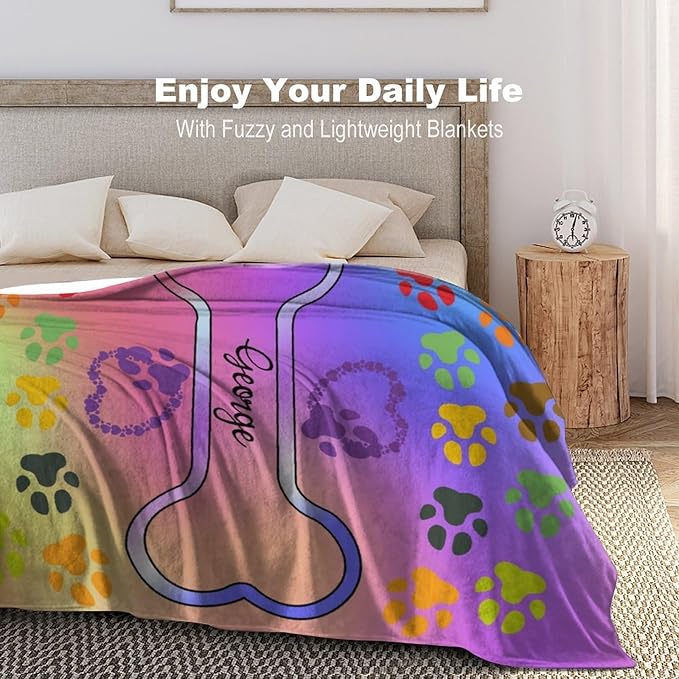 Personalized Paw Print Dog Blanket - Image 2