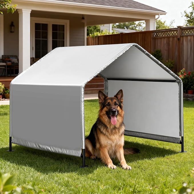 4'x 4'x 3.3' Dog Shade Shelter, Outdoor Dog Tent Dog House Canopy Waterproof by Nidouillet