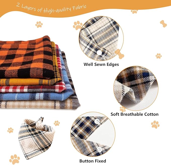 Soft Warm Black and White Plaid Scarf Bandanas - Image 4
