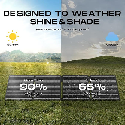 MARBERO 100W Portable Solar Panel IP68 Waterproof 100 Watt 20V Foldable Solar - Image 3