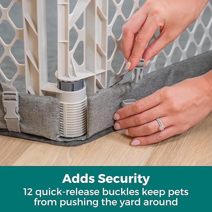 MyPet Petyard Protect Bundle: Freestanding 6-Panel Light Gray Pet Yard - Image 3