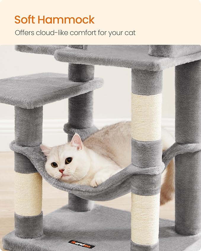 Feandrea Cat Tree, 44.1-Inch Cat Tower, Plush Multi-Level Condo - Image 6