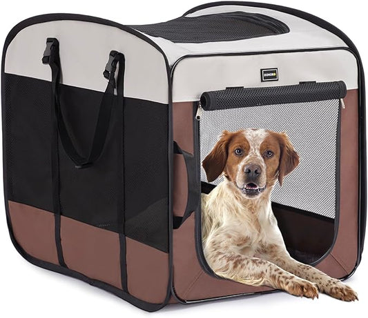 DONORO Dog Kennels and Crates for Medium Dogs, Portable Pop Up Indoor Pet Cage by DONORO