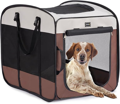 DONORO Dog Kennels and Crates for Medium Dogs, Portable Pop Up Indoor Pet Cage by DONORO