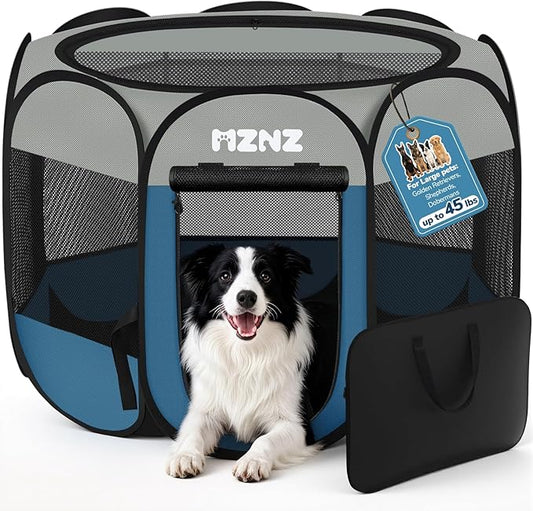 Dog Playpen, Portable Puppy Pet Crate Indoors by MZNZ