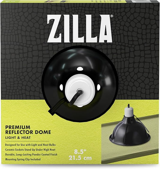 Zilla Pet Reptile Premium Heat Lamp Reflector Dome Fixture, 8.5 Inches by Zilla
