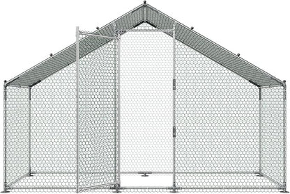 VEVOR Large Metal Chicken Coop, 9.8 x 3.3 x 6.6 ft, Walk-in Chicken Run House - Image 9
