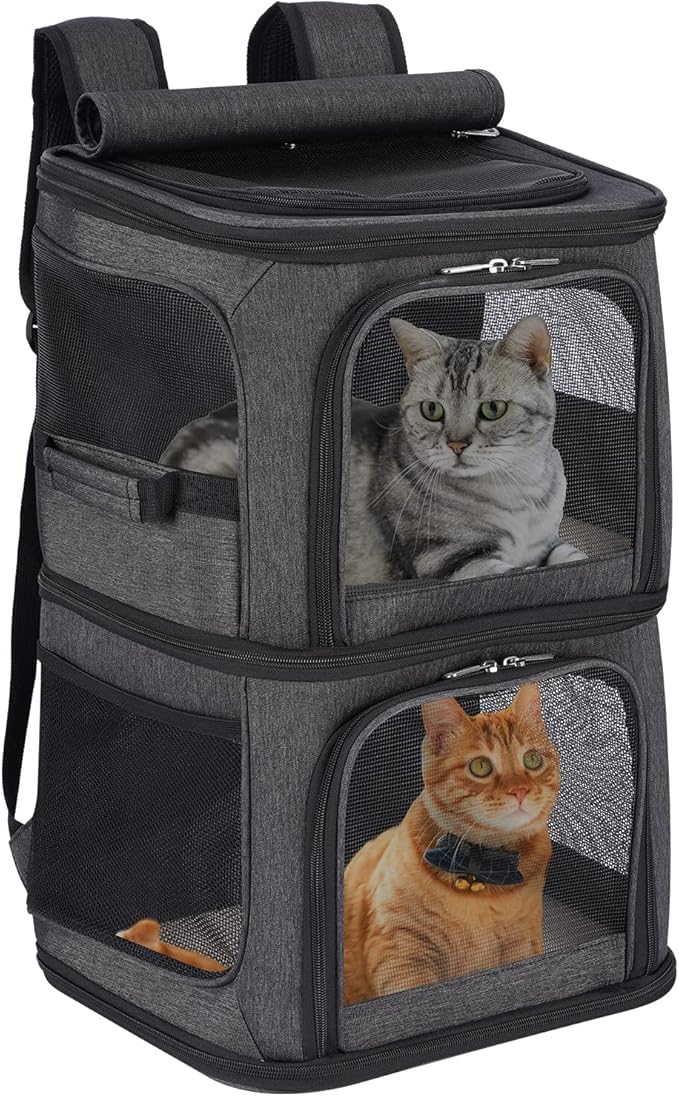 2-in-1 Double Pet Carrier Backpack by VOISTINO